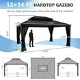 thumbnail image 5 of VEIKOUS 12'x14' Outdoor Hardtop Gazebo, Double Roof Pergola Metal Canopy Pavillion for Patios, Gardens, Lawns, Parties, Black, 5 of 11