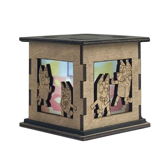Bluey Decorative Glow Box - Wooden Display Light Up Box - Home Decor Accent
