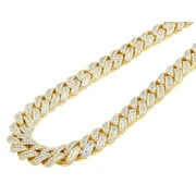 12MM Baguette Diamond Miami Cuban Chain 10K Yellow Gold 30.8CT