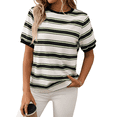 thumbnail image 1 of Camisetas de Corta con Bloques de Color A Rayas Negras Talla S, 1 of 7