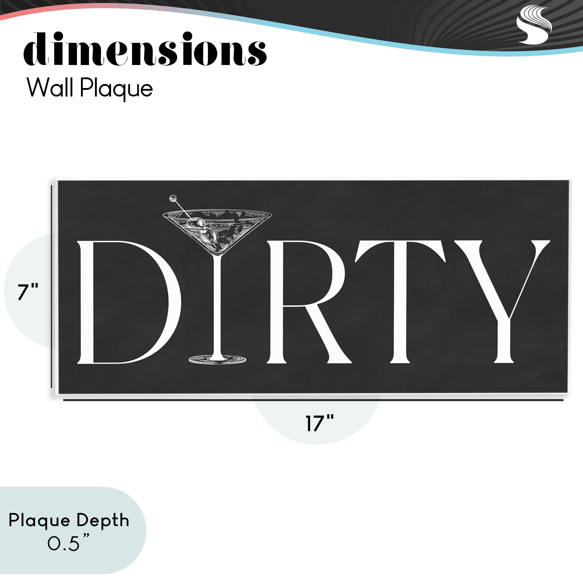 Stupell Industries Dirty Martini with Chalkboard Lettering Wall Plaque Art, design by Lettered and Lined