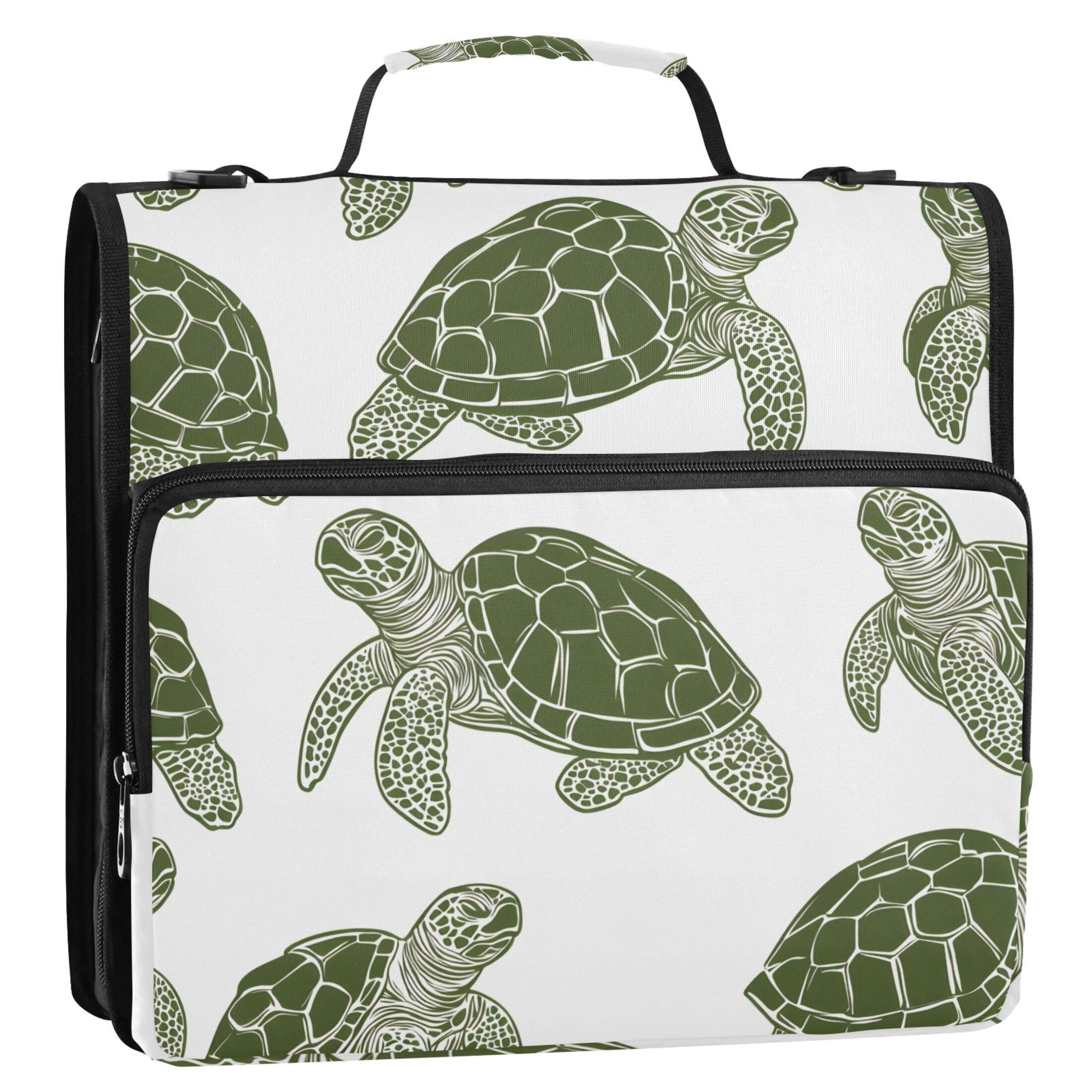 ALAZA Zipper Binder Turtle Retro 3 Ring Trapper Keeper File Folder