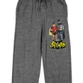 thumbnail image 2 of Batman 1966 Batman and Robin Men's Heather Gray Sleep Pants-Medium, 2 of 5
