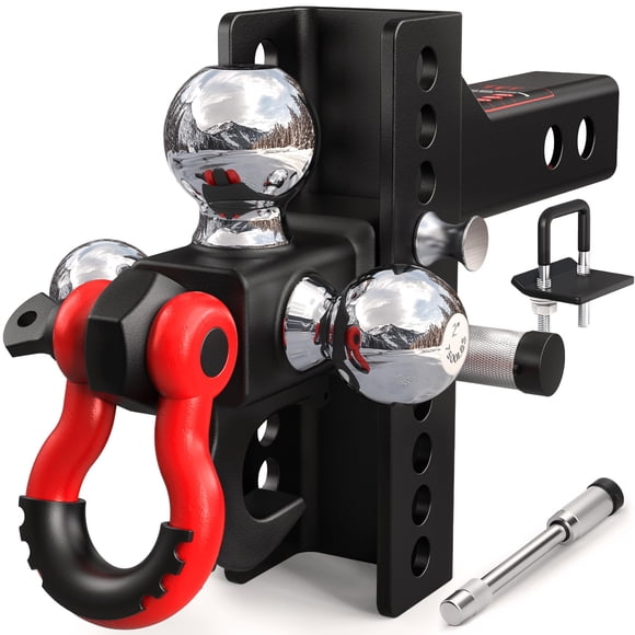 TYT Enganche Ajustable de Remolque con Triple Bola 10,000 lbs GTW Descenso de 4.5 cm