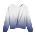thumbnail image 6 of Kids Long Sleeve Shirts Girls Tshirt with Knot in Front Gradient Shirts Crew Neck Blouse Top Basic Tops Pullover Tee, 6 of 9