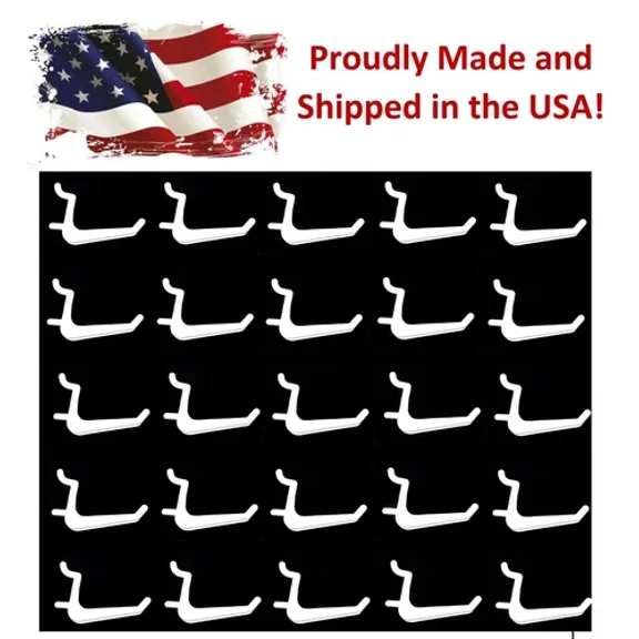 25 Pack Jumbo Pegboard Hooks White Garage Tools Storage Organization Jewelry