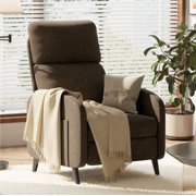 FlexiSpot Pushback Recliner Chair Adjustable Faric Home Living Single Reclining Sofa Weight Capacity 300 lbs Grey, Brown