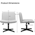 thumbnail image 4 of Vitesse Armless Office Desk Chair No Wheels,Fabric Padded Modern Swivel Vanity Chair,Height Adjustable Wide Seat Computer Task Chair for Home Office, 4 of 7