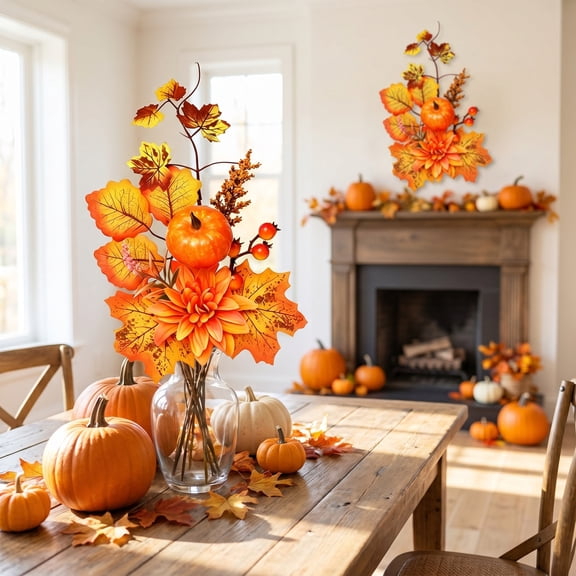 Halloween Decoration Indoor Outdoor Clearance Under $5.00! Thanksgiving Fall Decorations for Home, Halloween Simulation Cuttings Home Decoration Artificial Branches Home Decoration Vase Cuttings