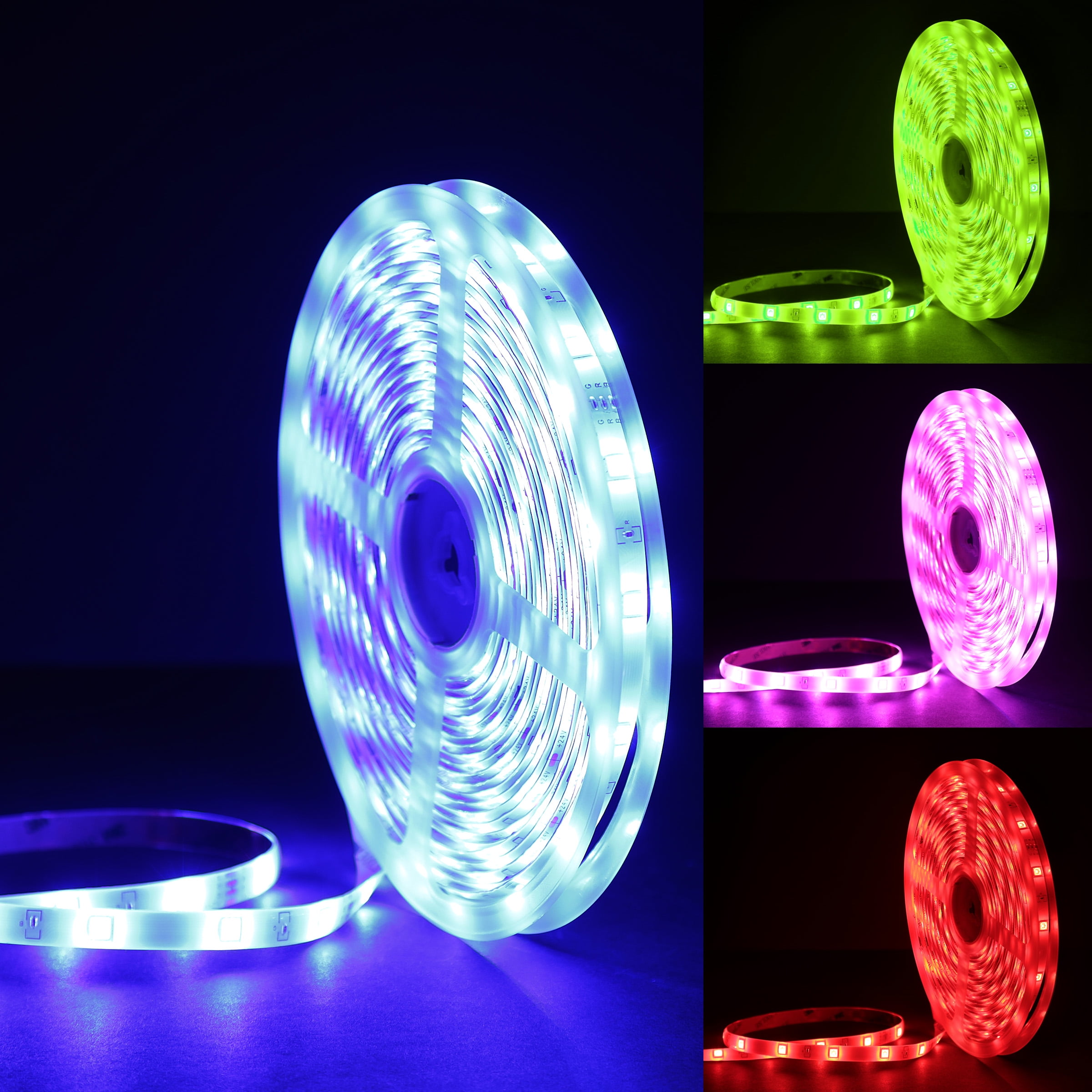 Feit Electric 32' Indoor/Covered Patio Color Changing LED Strip Light with Remote, RGB LED Plug-in
