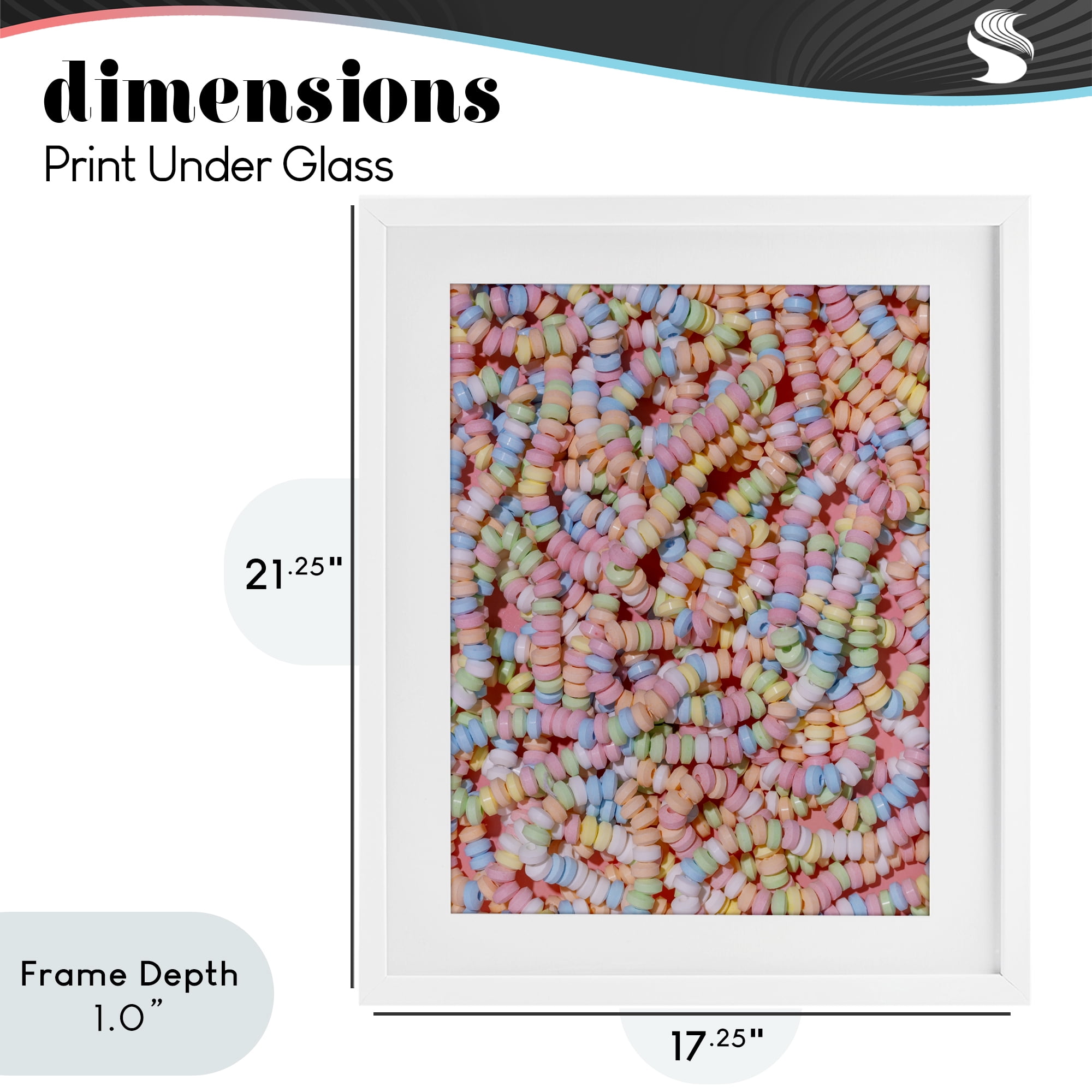 Stupell Industries Pastel Candy Necklace White Framed Print Under Glass, design by LISH Creative