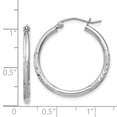 thumbnail image 3 of Primal Silver Sterling Silver Rhodium-plated 2mm Satin and Diamond-cut Hoop Earrings, 3 of 5