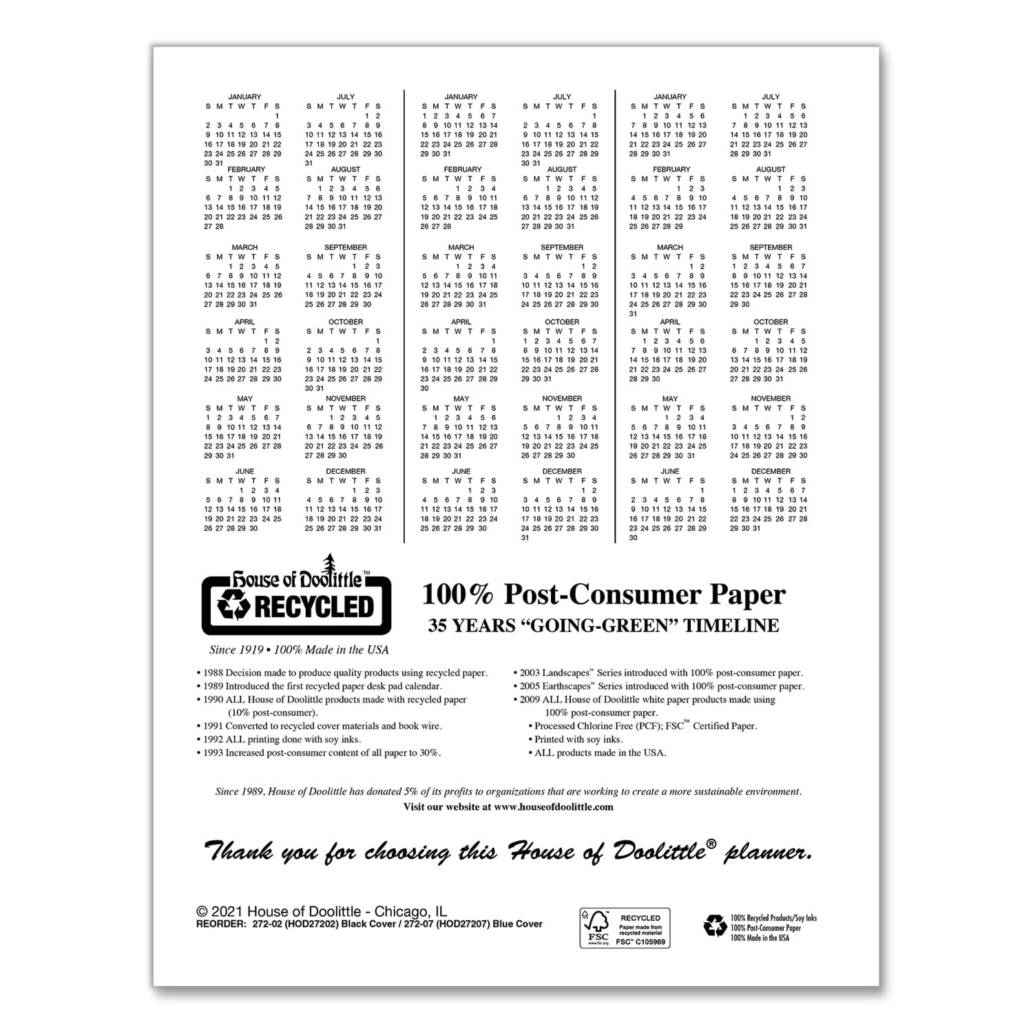 House of Doolittle Professional Weekly Planner, 24 Months, January-December