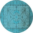 thumbnail image 1 of Ahgly Company Indoor Round Oriental Light Blue Industrial Area Rugs, 8' Round, 1 of 4