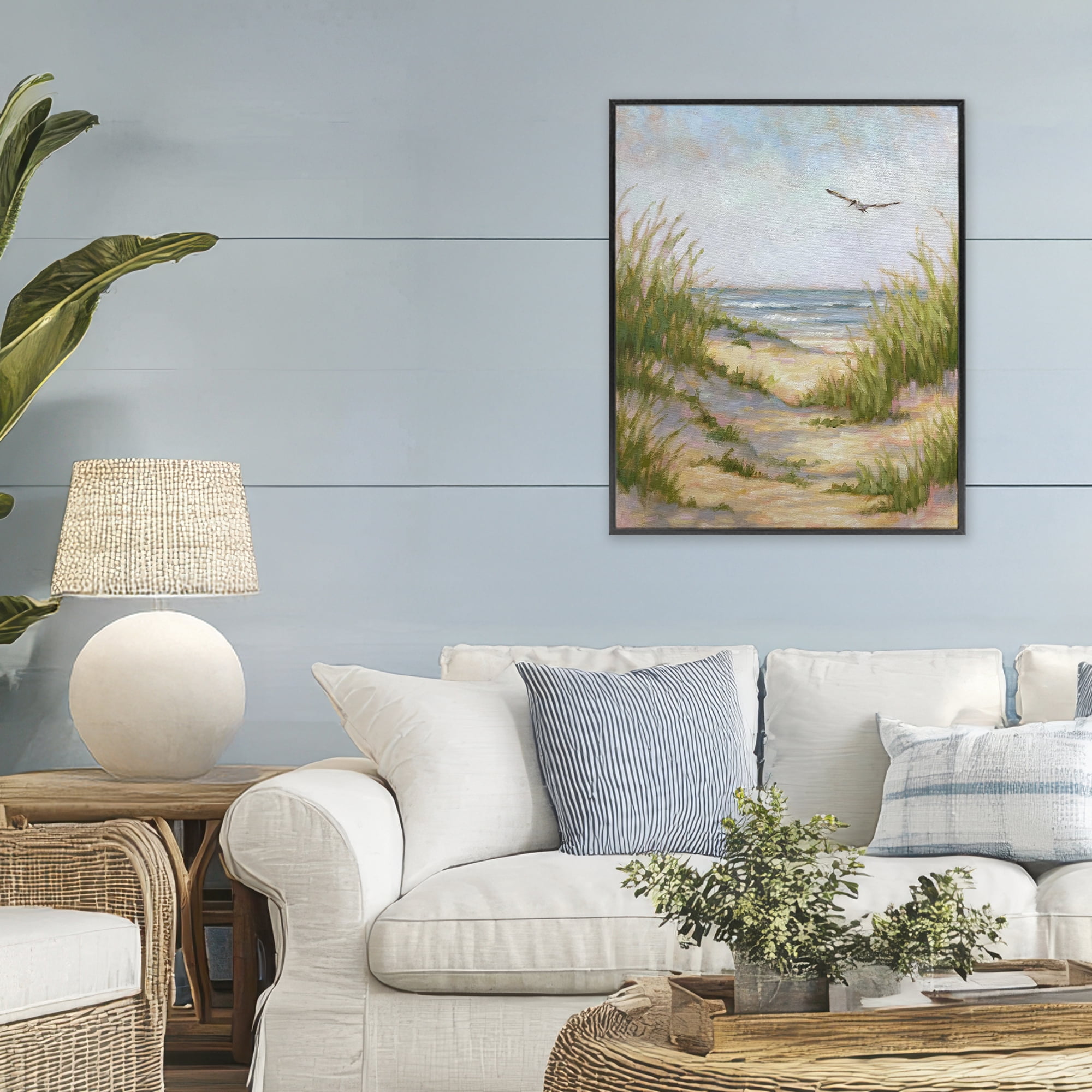 Stupell Industries Peaceful Beach Sand Dunes Black Framed Giclee Art, design by Linda Sperruzzi