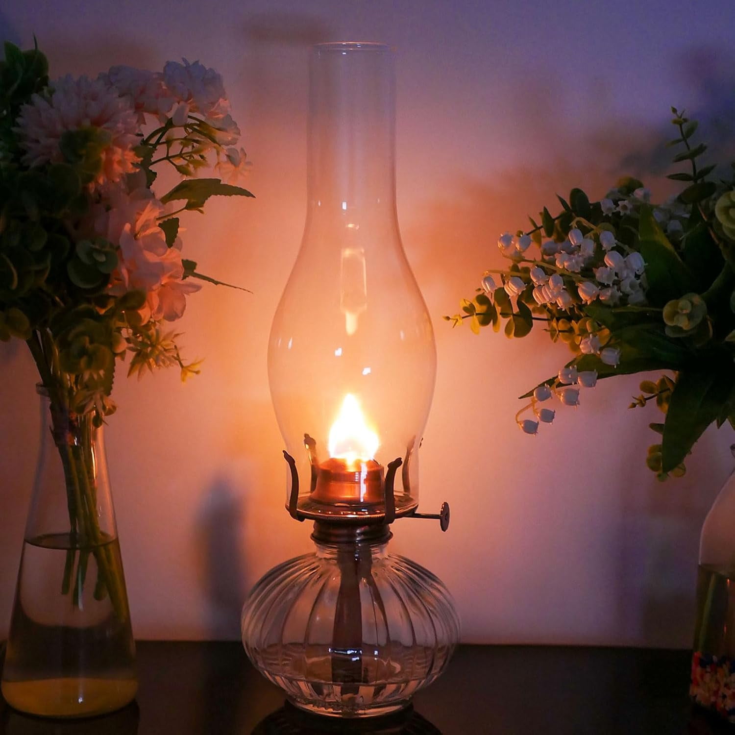 Oil Lamp Chimney 3 Inch Base by 10 Height Kerosene Shade Tall Hurricane Glass Replacement for and Style Lamps, White