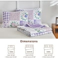 thumbnail image 7 of Joyreap 3 Pieces Floral Quilt Set Queen, Patchwork Purple n Pink Flowers Design, Smooth Soft Microfiber Quilt, Bedspread Bed Cover for All Season, 1 Quilt and 2 Pillow Shams- 90x90 inches, 7 of 7