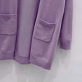 thumbnail image 4 of Mepaouo Girls Cardigans Open Front Long Sleeve Casual Sweater Kids Knit Clothes Coats with Pockets Purple 5-6 Years, 4 of 6