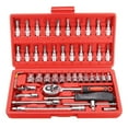 thumbnail image 1 of 46 In 1 Pcs Tool Kit & Screwdriver And Socket Set | Hand Tool Kit Wrench Set Multi Purpose Combination Tool Case Precision Socket Set-Silver-V-381 | Easily Used & Storage, Durable Set, 1 of 5