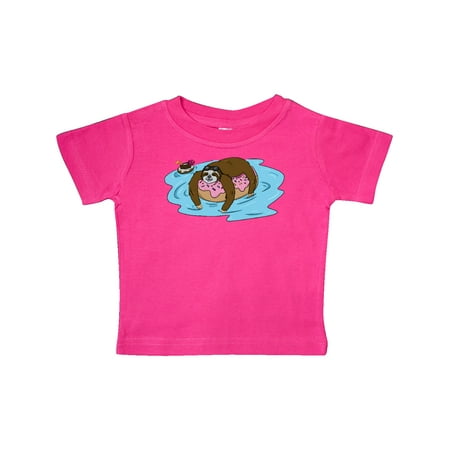 

Inktastic Relaxing Sloth On A Donut Float Gift Baby Boy or Baby Girl T-Shirt