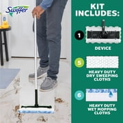 Swiffer Sweep and Mop Deluxe, 2-in-1 Floor Mopping and Sweeping Kit, 1 Device, 5 Sweep Refills, 6 Mop Refills