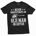 thumbnail image 3 of Men's Guitar Player Funny Grandpa Papa Dad T-shirt Never underestimate an old man on guitar tee (Medium Military Green), 3 of 7