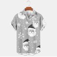 thumbnail image 3 of Mens Manga Corta Botón Abajo Camisas, Navidad Impreso Turndown Cuello Blusa, Top de Moda Casual, 3 of 3