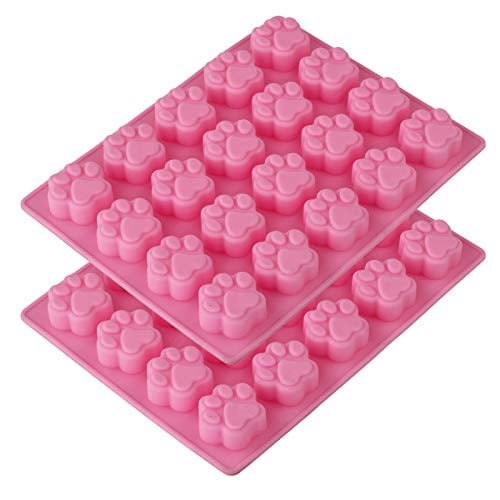 WARMBUY Silicone Molds For Dog Treats Soap Making & CHOCOLATE Animal Paws 2 Pack 