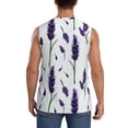 thumbnail image 4 of Lsque Lavender Flowers Print Men's Cotton Blend Sleeveless Muscle Shirts (S-3XL)- Moisture Wicking, Odor Protection, UPF 30+,3X-Large, 4 of 8