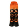 thumbnail image 6 of TANGQIOP Causal Pants for Women Halloween Printed Comfortable Drawstring Wide Leg Slacks Longline Loose Elasticized Waisted Orange S, 6 of 6