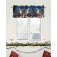 thumbnail image 5 of Christmas Owl Curtain Valance for Windows/Living Room/Kitchen/Bathroom/Café, Short Rod Pocket Tier Curtain Window Treatment Panel Xmas Tree Blue Christmas Balls Topper Curtain 60''x18'', 5 of 6