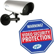 SVAT Home Defense Durable Aluminum Security Yard Sign and Outdoor Imitation Security Camera, TWR103-HD-101
