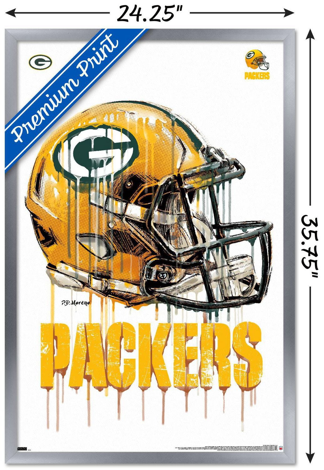 NFL Green Bay Packers - Drip Helmet 20 Wall Poster