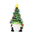 thumbnail image 2 of Lighted Christmas Gnomes Decorations, 8 Inch Faceless Old Man Ceramic Christmas Tree, Small Mini Prelit Xmas Holiday Decor for Tabletop Home Room Table Fireplace Office （Green）, 2 of 8