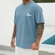 thumbnail image 5 of Camisetas de Manga Larga para Hombre Impresión de Algodón Cuello Redondo Moda Casual Camiseta de Manga Corta, Top de Verano Suave, 5 of 6