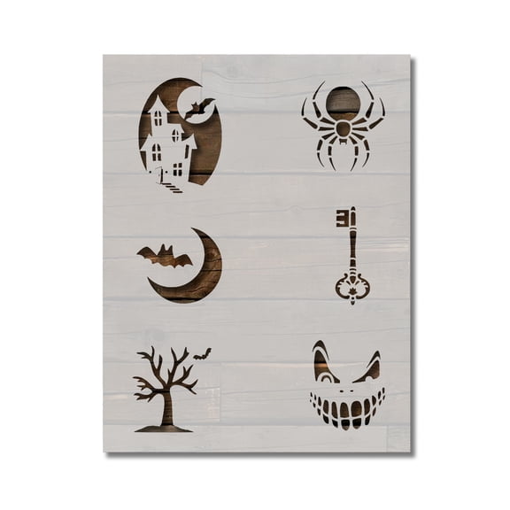 Halloween Cookie Stencils for 3 Inch Cookies Template Reusable 8.5 x 11 Inches for Painting on Walls, Wood, Arts and Crafts by Stencilville