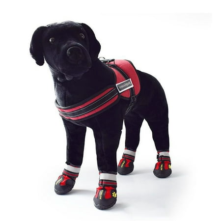 

qucoqpe Waterproof Dog Boots Winter Dog Outdoor Shoes Dog Rain Boots Running Shoes for Small to Large Dogs with Reflective Fastening Straps and Rugged Anti-Slip Sole