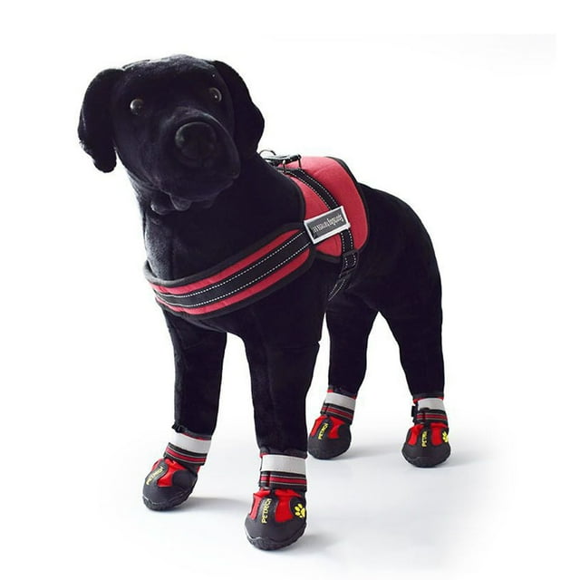 LSLJS Dog Bottes Chaussures pour Chiens avec Bandes Réfléchissantes Semelle Antidérapante Robuste, Costume pour Animaux
