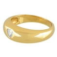 thumbnail image 2 of 18K Gold Plated Sterling Silver Trillion Cut Shape CZ Cigar Band Dome Ring for Women, Size 8, 2 of 5
