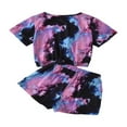thumbnail image 2 of PENGXIANG Enfants Filles Cravate-Teinte Costume Col Manches Courtes Pull Ensemble, 2 of 8