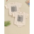 thumbnail image 2 of Bagilaanoe Newborn Baby Girl Boy Summer Rompers Letter Print Short Sleeve Bodysuits 3M 6M 12M 18M Infant Casual One Piece Short Jumpsuit, 2 of 8