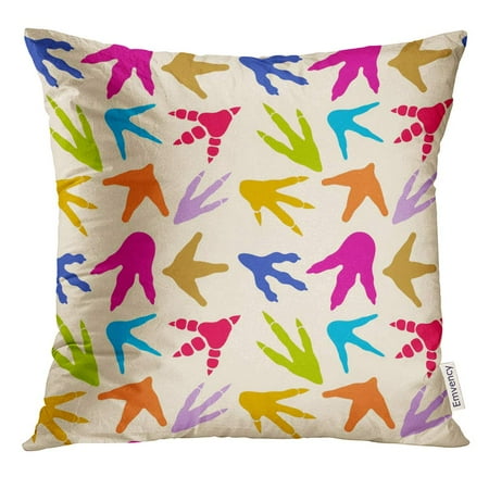 STOAG Dinosaur Footprints Ancient Claw Throw Pillowcase Cushion Case Cover 20x20 inch
