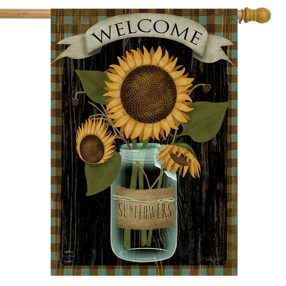 Briarwood Lane Sunflower Jar House Flag