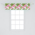 thumbnail image 2 of Ambesonne Lotus Window Valance, Watercolor Style Nature Scene from Japan Blooming Flowers Pastoral Art, Curtain Valance for Kitchen Bedroom Decor with Rod Pocket, 54" X 12", Fern Green Pale Blue, 2 of 3