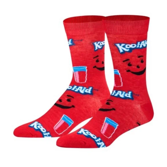Crazy Socks, Kool Aid, Colorful Beverage Men's Crew Socks Novelty Gift
