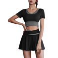 thumbnail image 2 of Heisall Women's Summer Breathable Comfortable Sports Sleeveless Backcross Yoga Tennis Dress Two Piece Workout Sets, 2 of 6