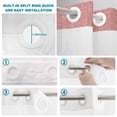 thumbnail image 4 of No Hook Shower Curtain, Vintage Peach Pink Shower Curtains for Bathroom with See Through Top Window, Farmhouse Retro Solid Color Linen Texture Waterproof & Washable Bath Curtain 60"x72", 4 of 9