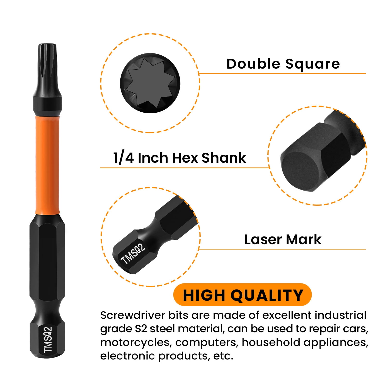 17PCS Double Square 8 Point Star Bit Set (Magnetic Heads