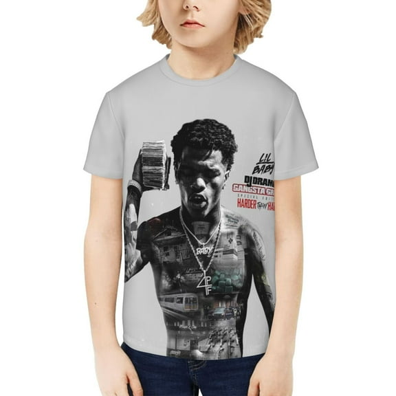 Lil Baby 4pf Kids T-Shirt 3d Printed Graphic T-Shirts Boys And Girls Short Sleeve Shirts For Youth Kids X-Small
