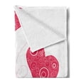 thumbnail image 2 of Love Soft Flannel Fleece Throw Blanket, Love Heart Shaped Balloons Party Entertainment Happiness Theme Retro Print, Cozy Plush for Indoor and Outdoor Use, 50" x 60", Magenta Rose White, by Ambesonne, 2 of 5